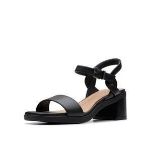 NWT Clarks Women's Jaylan Ray Black Leather Heeled Sandal – Size 8.5